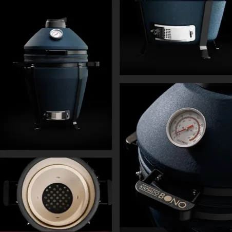 Barbecue kamado a carbone in ceramica, Blu Navy Matte Minimo Evo - Kamado Bono