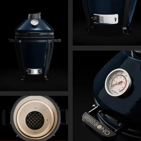 Barbecue kamado a carbone in ceramica, Blu Navy Minimo Evo - Kamado Bono