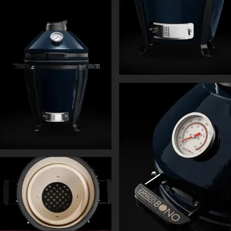 Barbecue kamado a carbone in ceramica, Blu Navy Minimo Evo - Kamado Bono