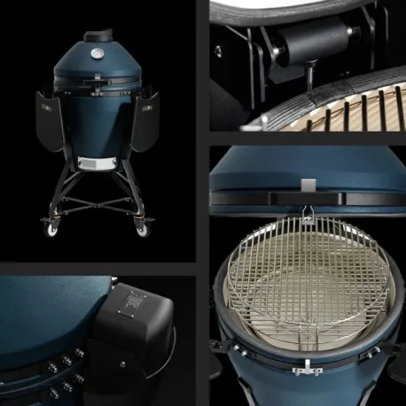 Barbecue kamado a carbone in ceramica, Blu Navy Matte Media Evo - Kamado Bono