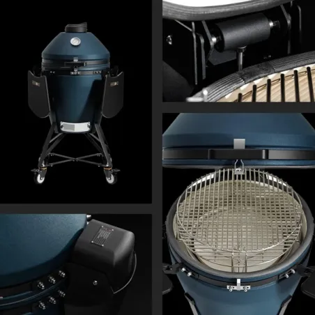 Barbecue kamado a carbone in ceramica, Blu Navy Matte Media Evo - Kamado Bono