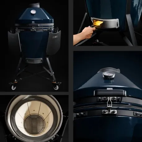 Barbecue kamado a carbone in ceramica, Blu Navy Grande Evo - Kamado Bono