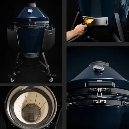 Barbecue kamado a carbone in ceramica, Blu Navy Grande Evo - Kamado Bono
