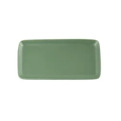 Levante, Piatto rettangolare verde oliva in porcellana - Zafferano