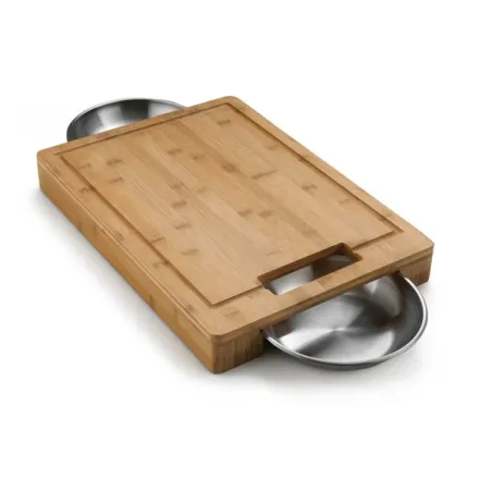 Tagliere con ciotole in acciaio inox - Napoleon