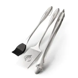 Set di strumenti in 3 pezzi - Spatola extra lunga, pinze e pennello in acciaio inox - Napoleon