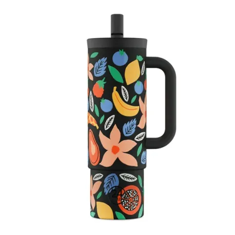 Bottiglia termica, Straw Cup Ml.730, Tropical Noir - 24Bottles