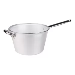 Paiolo per polenta in alluminio con manico e maniglia inox cm. 28 - Agnelli