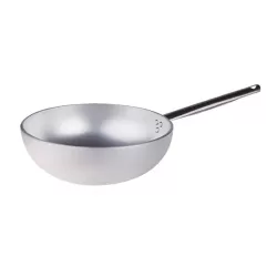 Wok in alluminio con fondo svasato cm. 28 - Agnelli