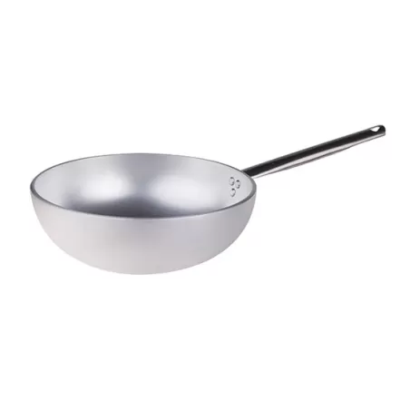 Wok in alluminio con fondo svasato cm. 28 - Agnelli