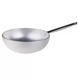 Wok in alluminio con fondo svasato cm. 32 - Agnelli