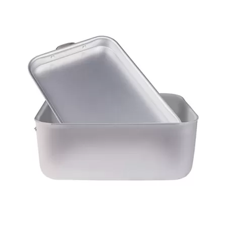 Brasiera rettangolare in alluminio con coperchio a soute' senza griglia cm. 40x26 - Agnelli