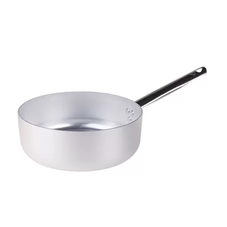 Casseruola bassa in alluminio un manico inox cm. 28 - Agnelli