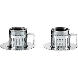 Set di due tazze da caffè con sottotazza
