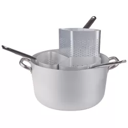 Casseruola in alluminio cm. 38 con tre spicchi alti - Agnelli