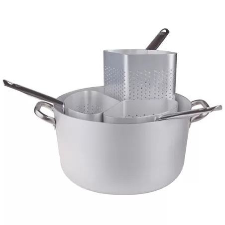 Casseruola in alluminio cm. 38 con tre spicchi alti - Agnelli