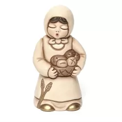 Donna con cesta di pane presepe giubileo, champagne - Thun