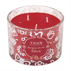 Candela in vasetto di vetro grande Natale (3 stoppini) - Thun