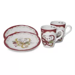 Confezione 2 mug + 2 piattini dessert Dolce Natale - Thun