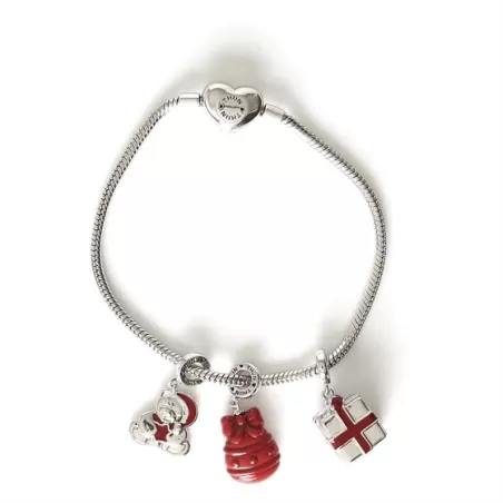 Confezione bracciale + 3 charms Christmas Teddy - Thun