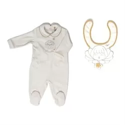 Confezione regalo tutina + bavaglino Angel Neutral - Thun