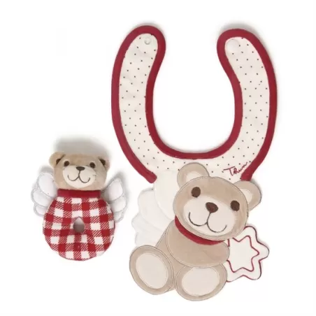Confezione Teddy Thun Toy (sonaglietto + bavaglino) - Thun