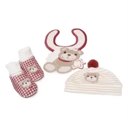 Confezione babbucce + berretto + bavaglino Teddy Thun - Thun