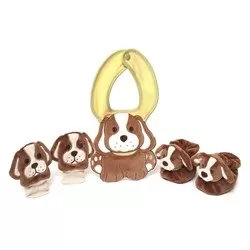 Confezione babbucce, moffole, bavaglino cagnolino - Thun