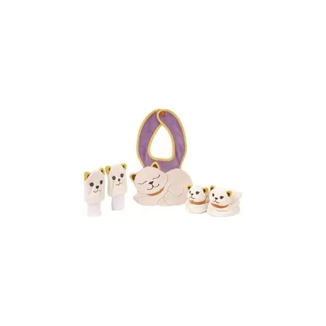 Confezione babbucce, moffole, bavaglino gattino - Thun