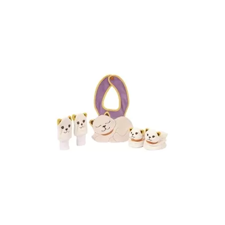 Confezione babbucce, moffole, bavaglino gattino - Thun
