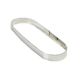 Fascia ovale inox piena Cm. 8x28x2 H. - Pavoni