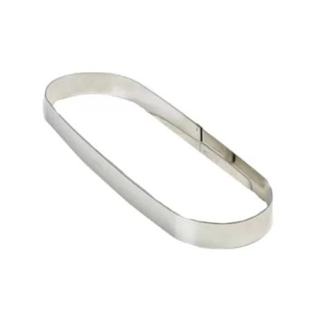 Fascia ovale inox piena Cm. 8x28x2 H. - Pavoni