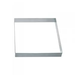 Fascia quadrata inox piena Cm. 14x14x2 H. - Pavoni