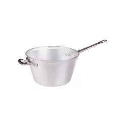 Paiolo per polenta in alluminio un manico cm. 24 - Agnelli