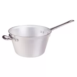 Paiolo per polenta in alluminio un manico cm. 40 - Agnelli