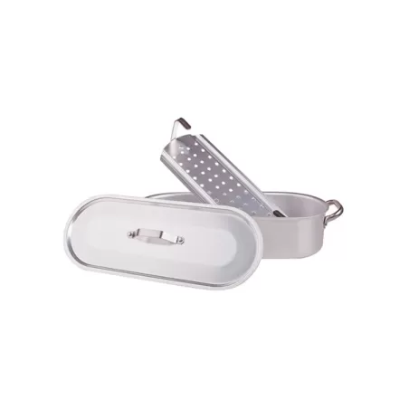 Pesciera con griglia, coperchio e maniglie inox cm. 40x13 - Agnelli