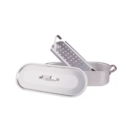 Pesciera con griglia, coperchio e maniglie inox cm. 60x17 - Agnelli