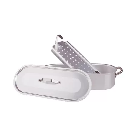 Pesciera con griglia, coperchio e maniglie inox cm. 70x19 - Agnelli