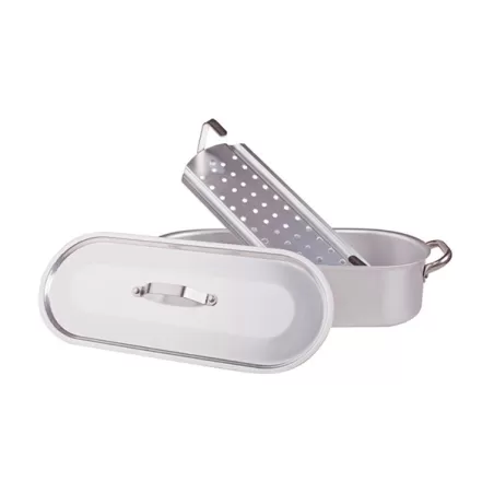 Pesciera con griglia, coperchio e maniglie inox cm. 80x24 - Agnelli