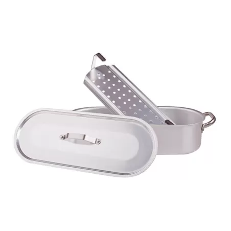 Pesciera con griglia, coperchio e maniglie inox cm. 90x28 - Agnelli