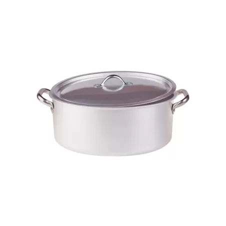 Casseruola ovale con maniglie inox e coperchio cm. 30 x19 - Agnelli