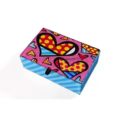 Scatola porta gioie in vetro "Hearts" - Romero Britto