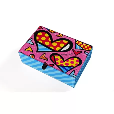 Scatola porta gioie in vetro "Hearts" - Romero Britto